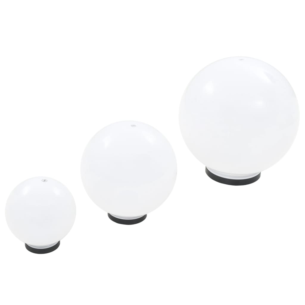 Kulovitá LED lampa sada 3 kusů koule 20/30/40 cm PMMA
