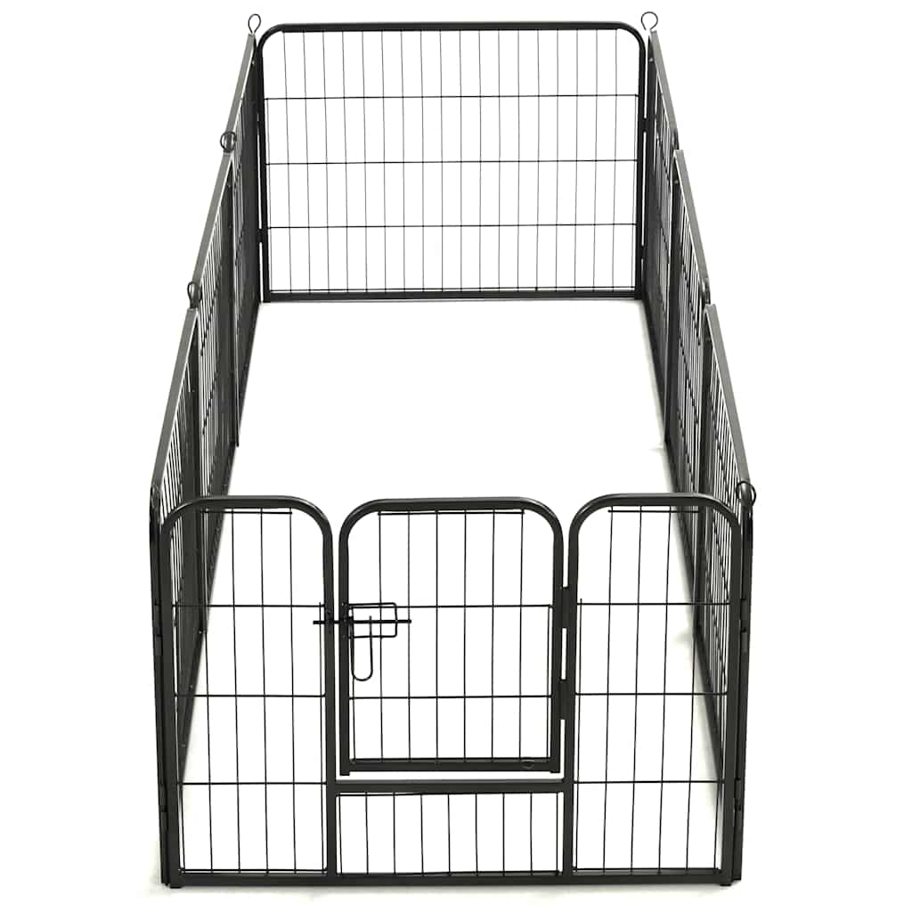Ohrádka pro psy 8 panelů ocelová 60 x 80 cm černá