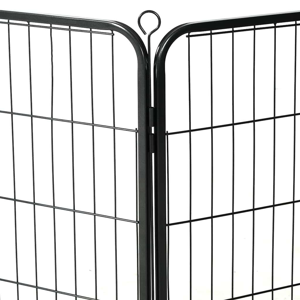 Ohrádka pro psy 8 panelů ocelová 60 x 80 cm černá