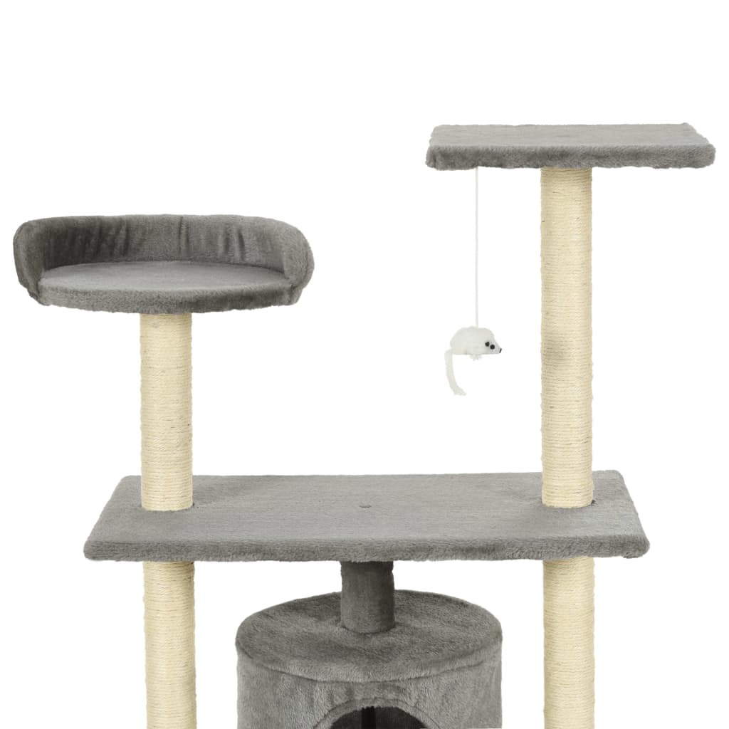 Škrabadlo pro kočky se sisalovými sloupky 95 cm šedé