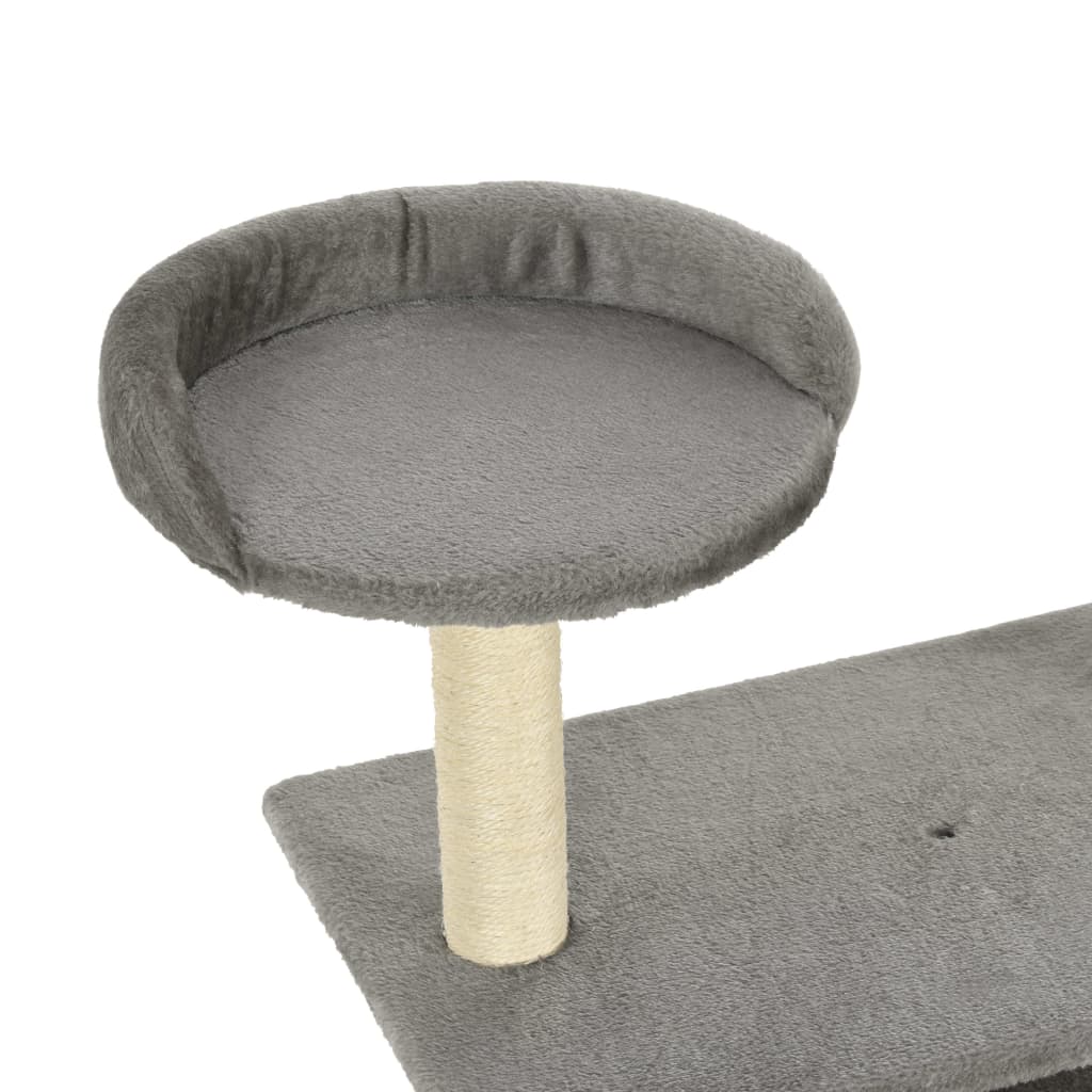 Škrabadlo pro kočky se sisalovými sloupky 95 cm šedé