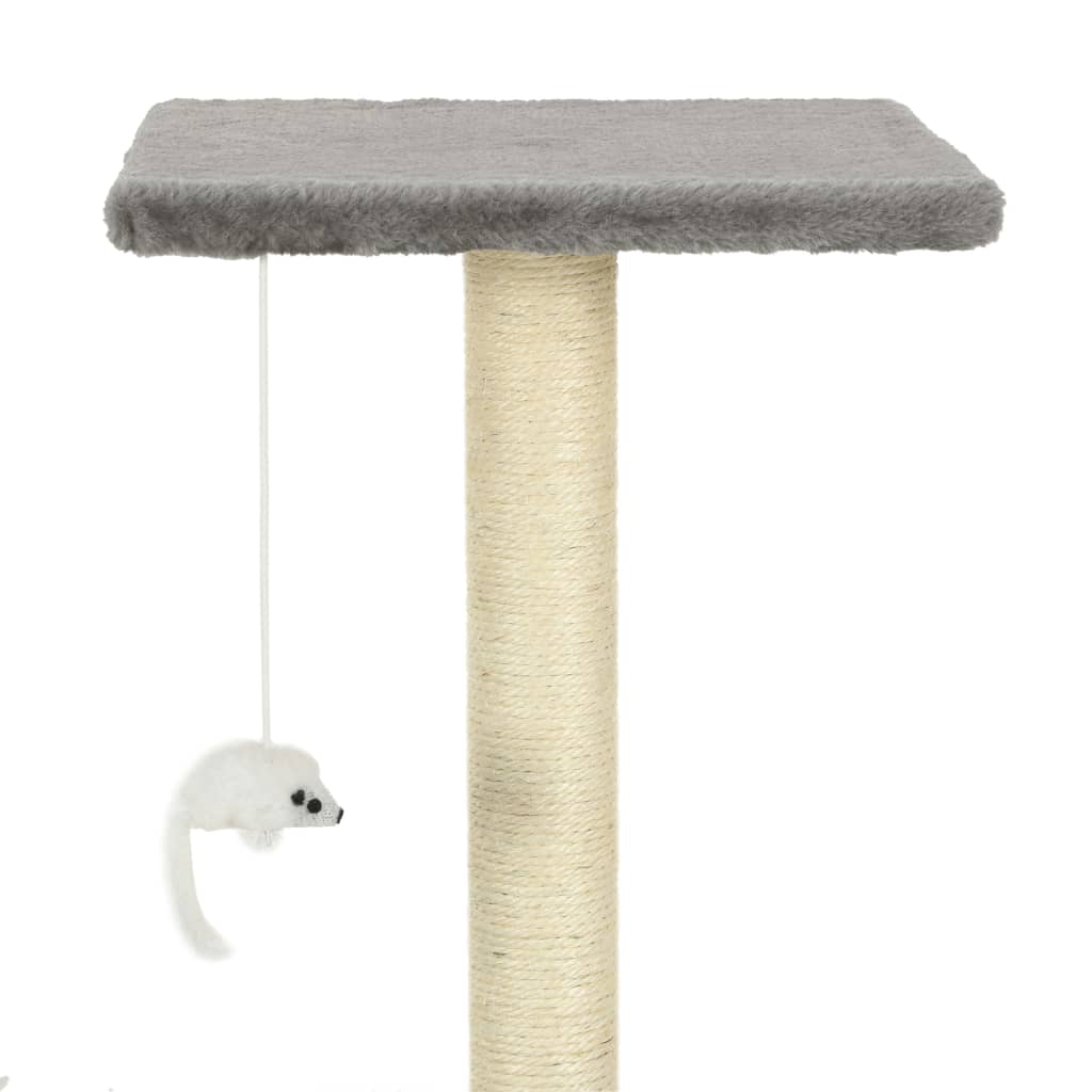 Škrabadlo pro kočky se sisalovými sloupky 95 cm šedé