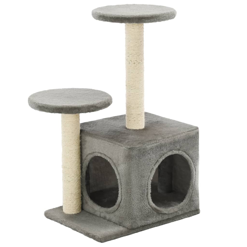 Škrabadlo pro kočky se sisalovými sloupky 60 cm šedé