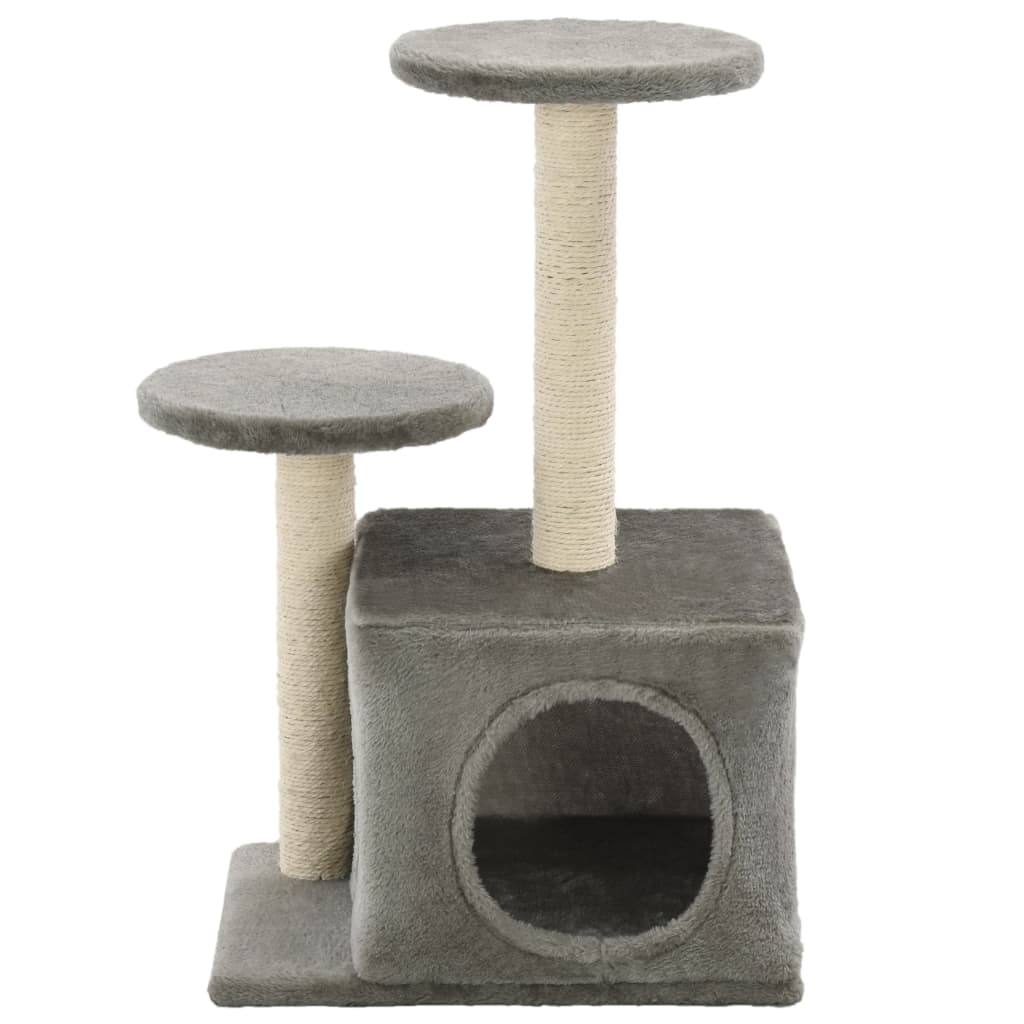 Škrabadlo pro kočky se sisalovými sloupky 60 cm šedé