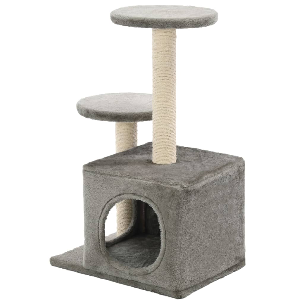 Škrabadlo pro kočky se sisalovými sloupky 60 cm šedé