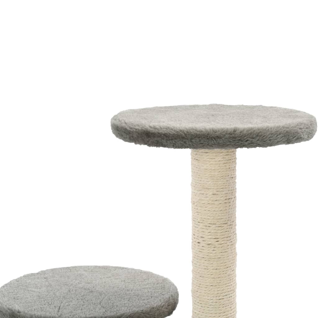 Škrabadlo pro kočky se sisalovými sloupky 60 cm šedé