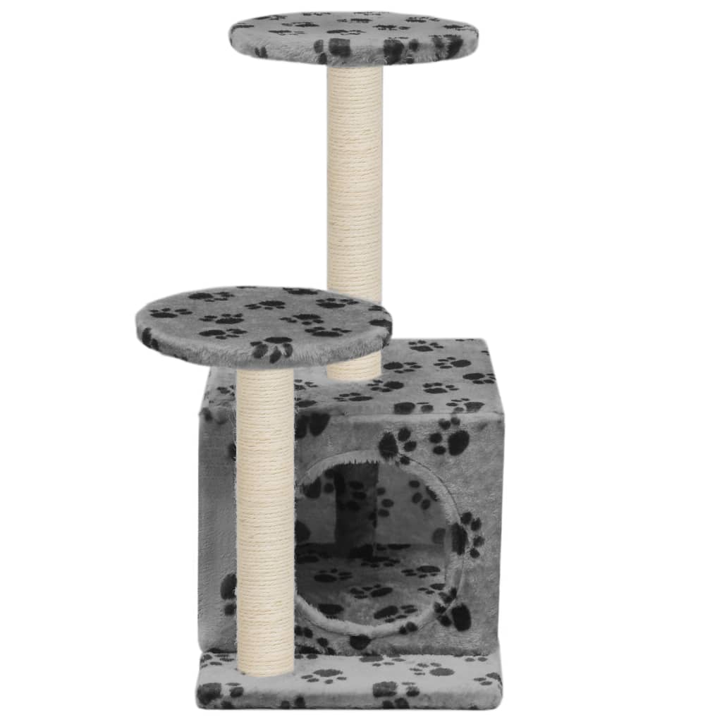 Škrabadlo pro kočky sisalové sloupky 60 cm šedé s potiskem