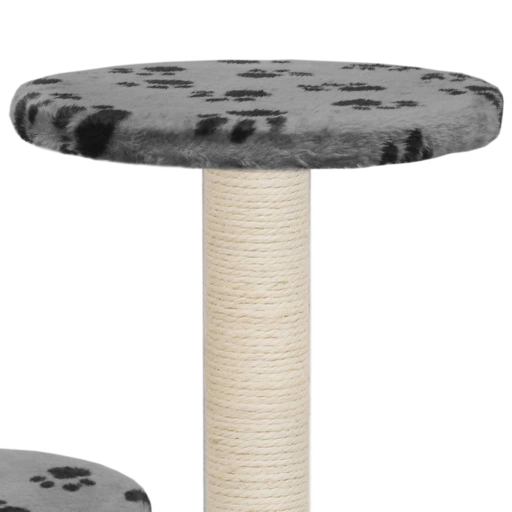 Škrabadlo pro kočky sisalové sloupky 60 cm šedé s potiskem