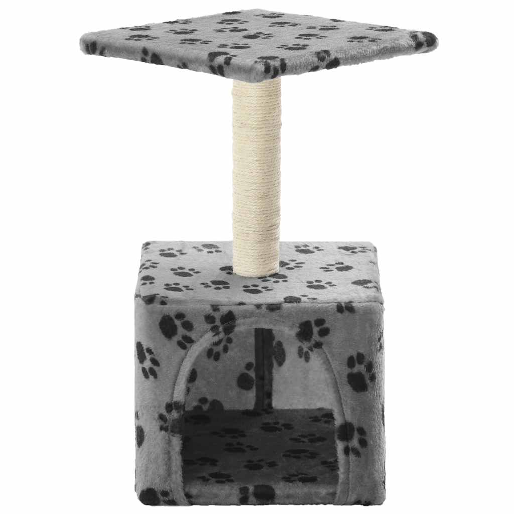 Škrabadlo pro kočky sisalové sloupky 55 cm šedé s potiskem