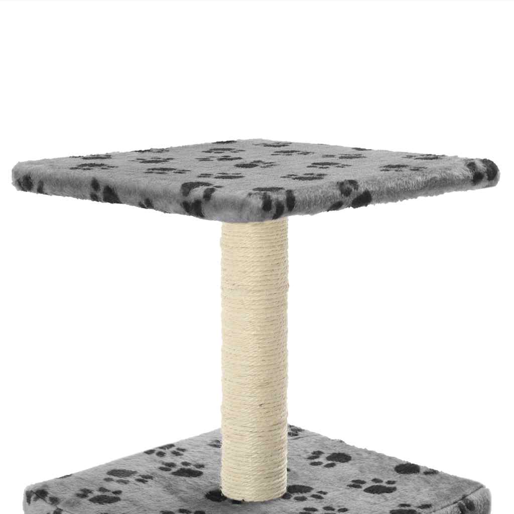 Škrabadlo pro kočky sisalové sloupky 55 cm šedé s potiskem
