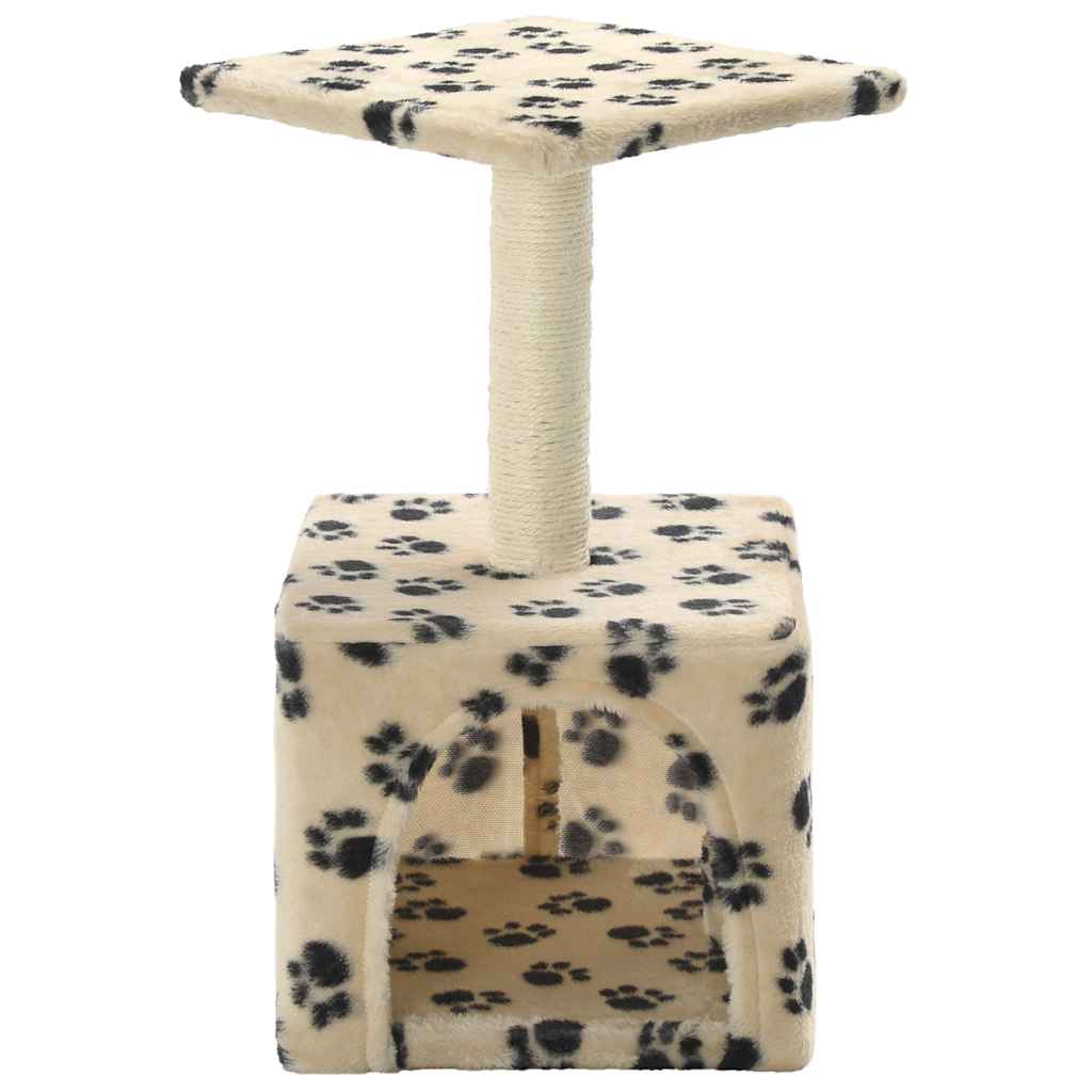 Škrabadlo pro kočky sisalové sloupky 55 cm béžové s potiskem