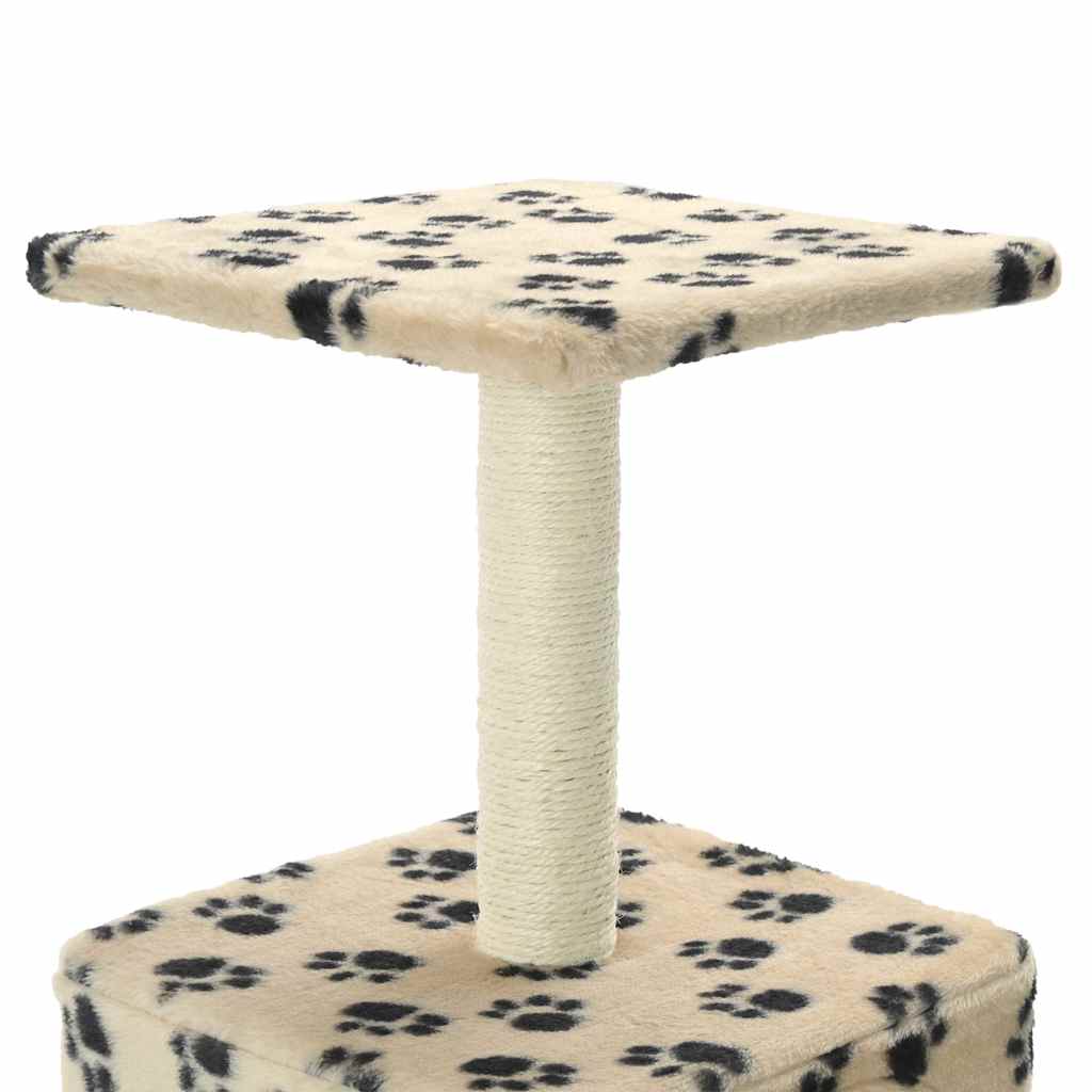 Škrabadlo pro kočky sisalové sloupky 55 cm béžové s potiskem
