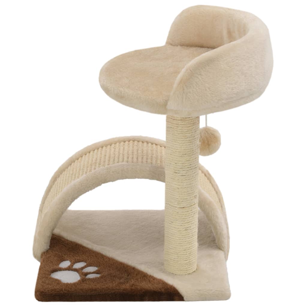 Škrabadlo pro kočky sisalové sloupky 40 cm béžové a hnědé