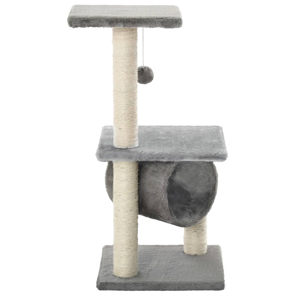 Škrabadlo pro kočky se sisalovými sloupky 65 cm šedé