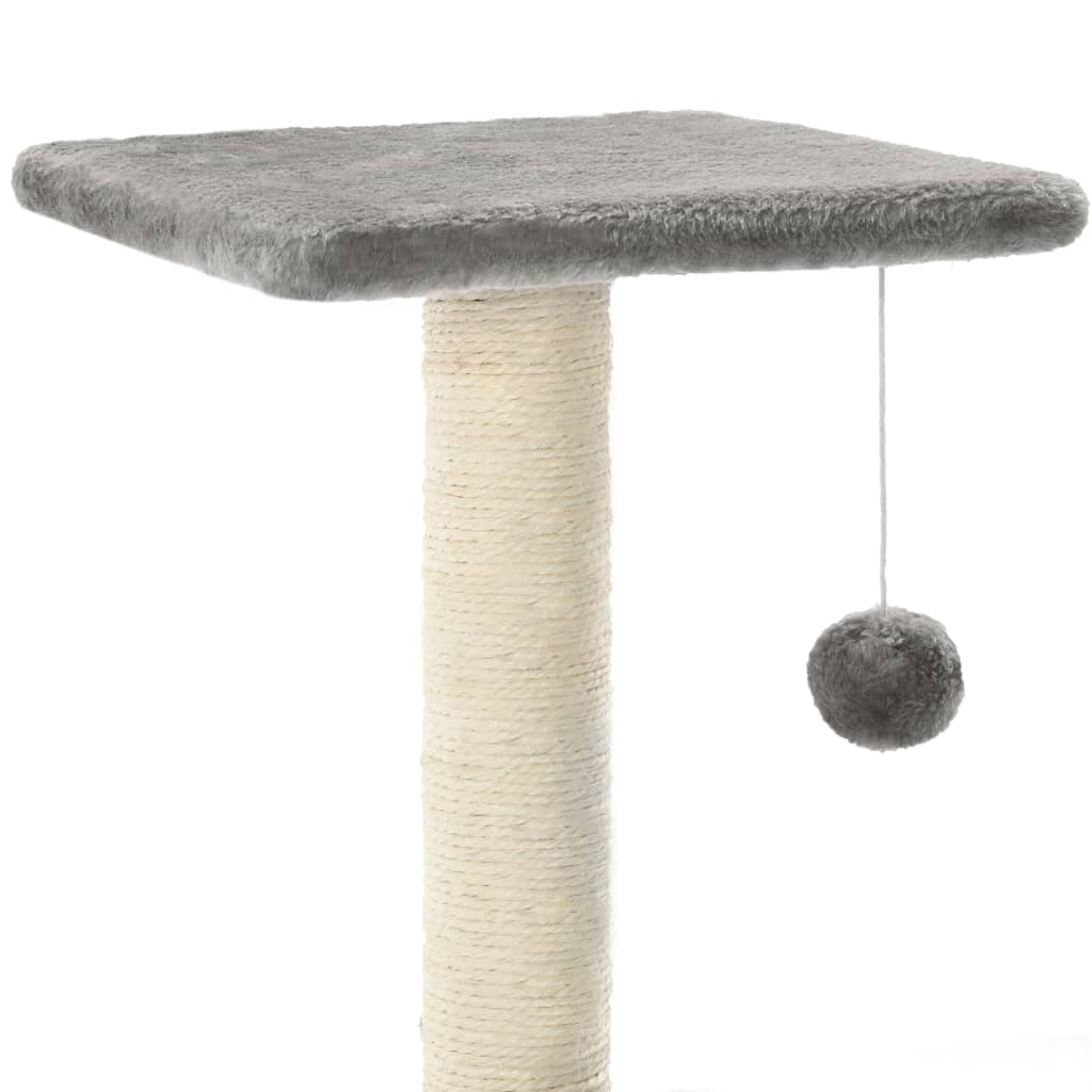 Škrabadlo pro kočky se sisalovými sloupky 65 cm šedé