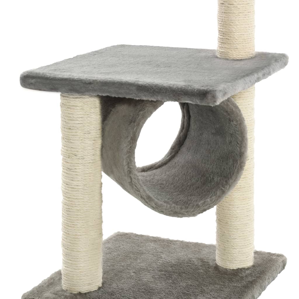 Škrabadlo pro kočky se sisalovými sloupky 65 cm šedé