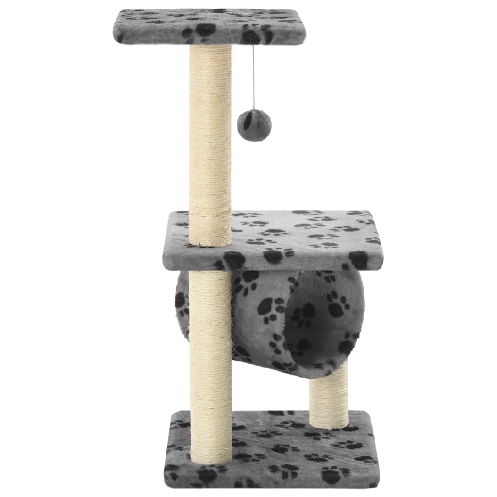 Škrabadlo pro kočky sisalové sloupky 65 cm šedé s potiskem