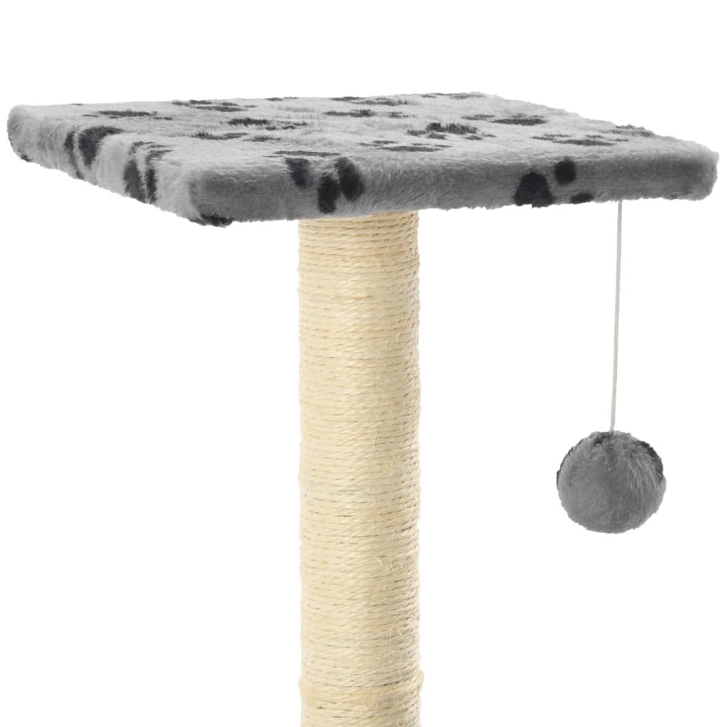 Škrabadlo pro kočky sisalové sloupky 65 cm šedé s potiskem