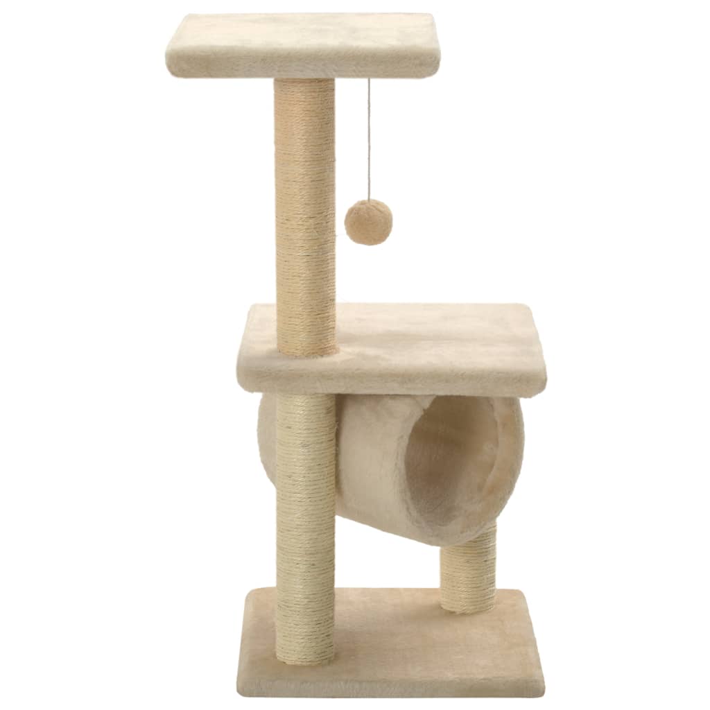 Škrabadlo pro kočky sisalové sloupky 65 cm béžové