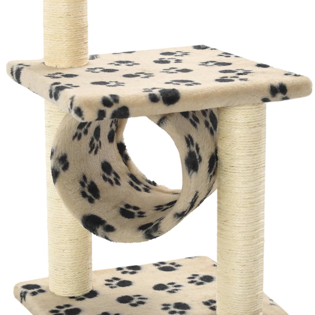Škrabadlo pro kočky sisalové sloupky 65 cm béžové s potiskem