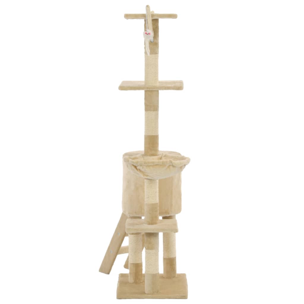 Škrabadlo pro kočky se sisalovými sloupky 138 cm béžové