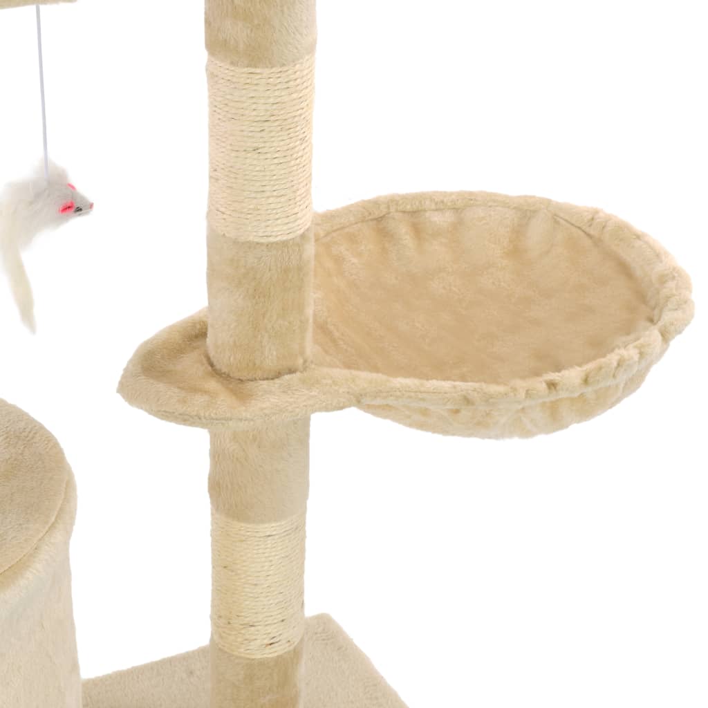 Škrabadlo pro kočky se sisalovými sloupky 138 cm béžové