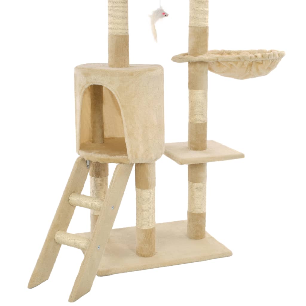Škrabadlo pro kočky se sisalovými sloupky 138 cm béžové