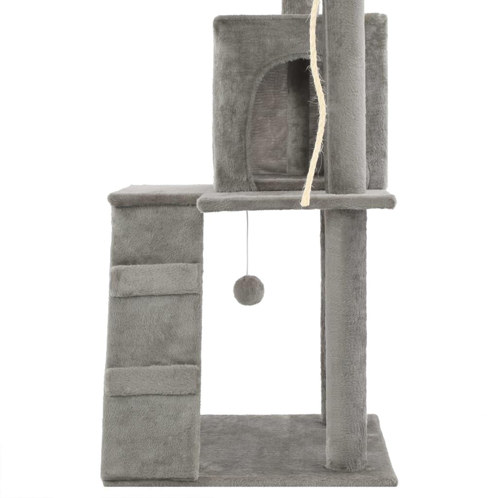 Škrabadlo pro kočky se sisalovými sloupky 120 cm šedé