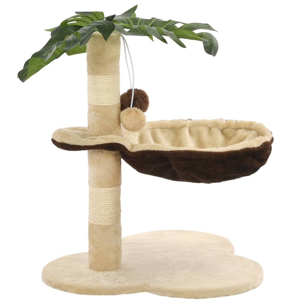 Škrabadlo pro kočky se sisalovými sloupky 50 cm béžovo-hnědé