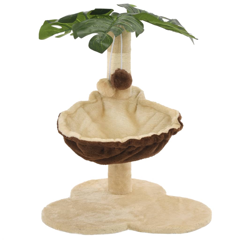 Škrabadlo pro kočky se sisalovými sloupky 50 cm béžovo-hnědé