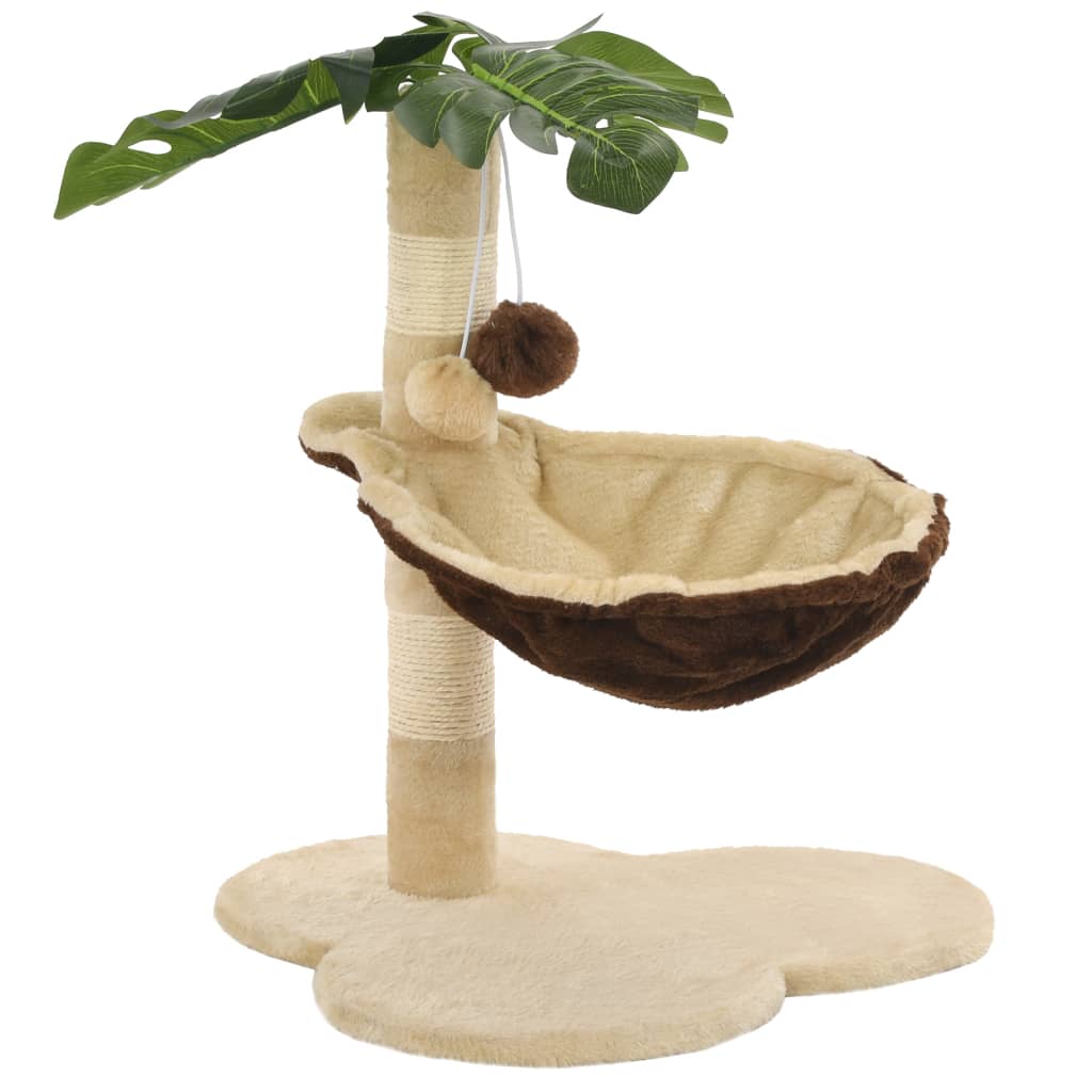 Škrabadlo pro kočky se sisalovými sloupky 50 cm béžovo-hnědé