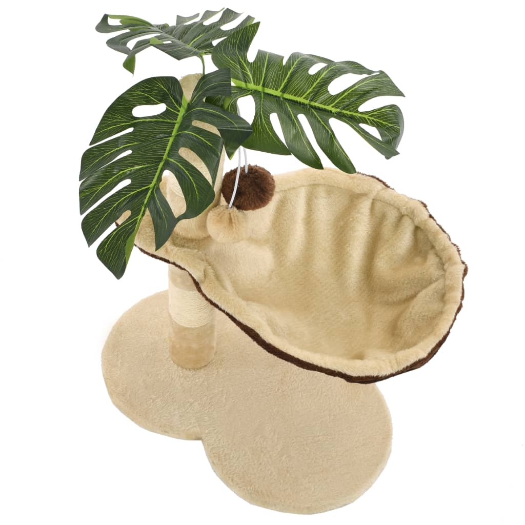 Škrabadlo pro kočky se sisalovými sloupky 50 cm béžovo-hnědé
