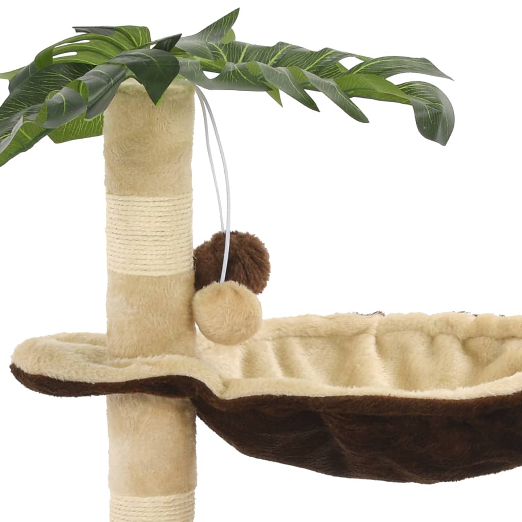 Škrabadlo pro kočky se sisalovými sloupky 50 cm béžovo-hnědé