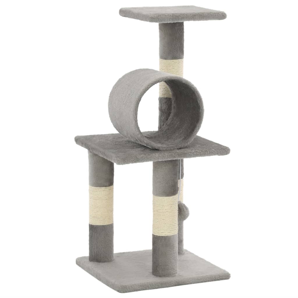 Škrabadlo pro kočky se sisalovými sloupky 65 cm šedé