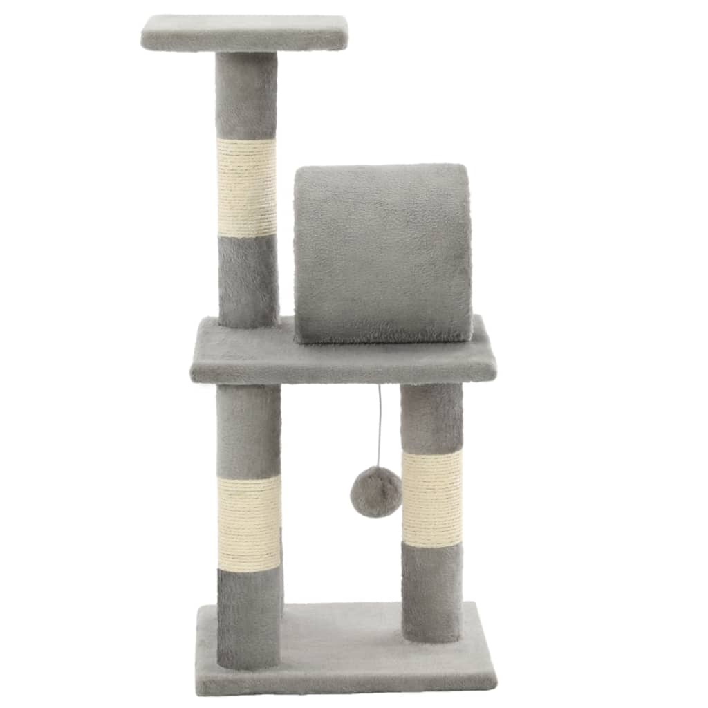 Škrabadlo pro kočky se sisalovými sloupky 65 cm šedé