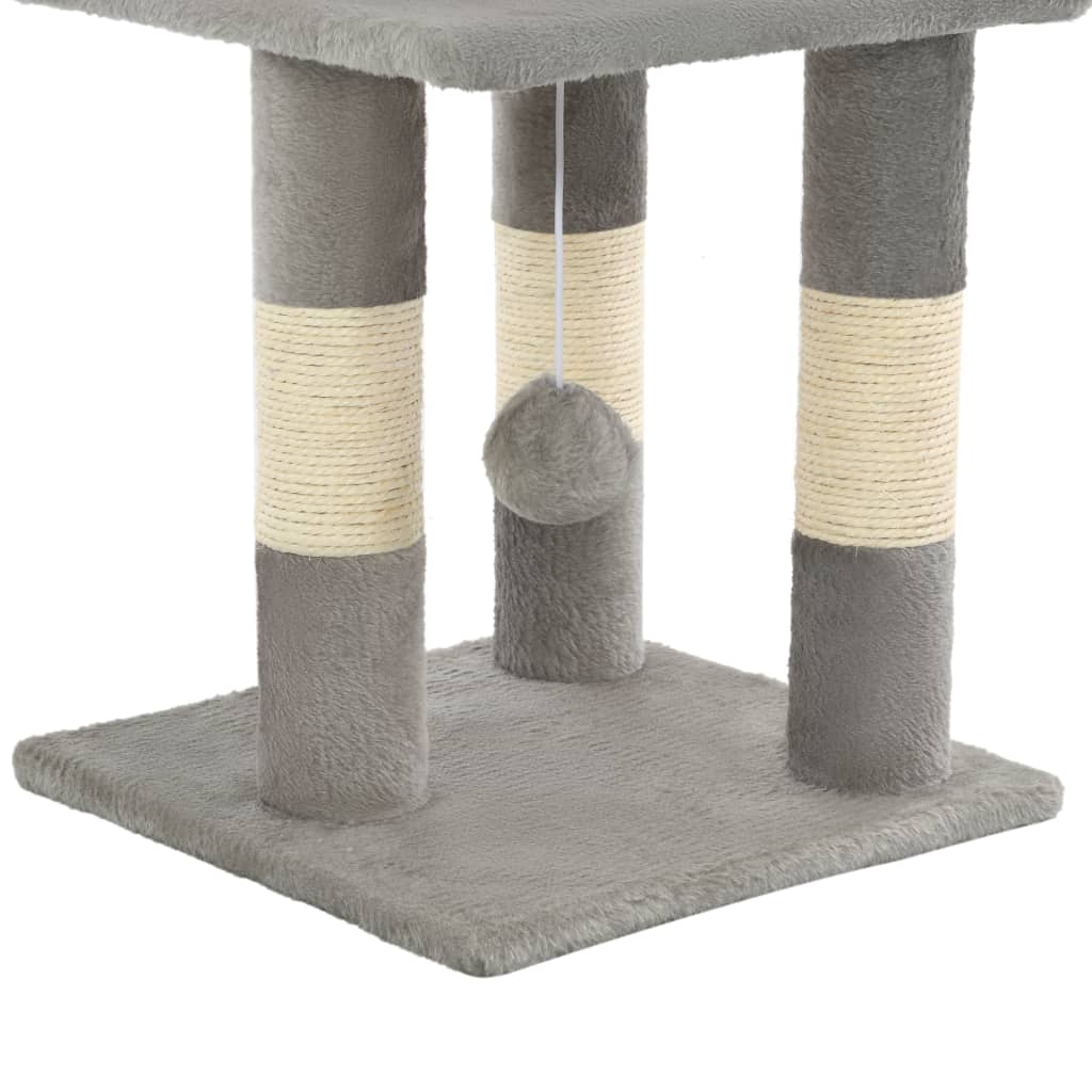 Škrabadlo pro kočky se sisalovými sloupky 65 cm šedé
