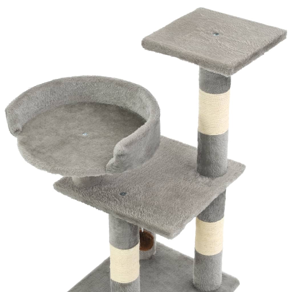 Škrabadlo pro kočky se sisalovými sloupky 65 cm šedé