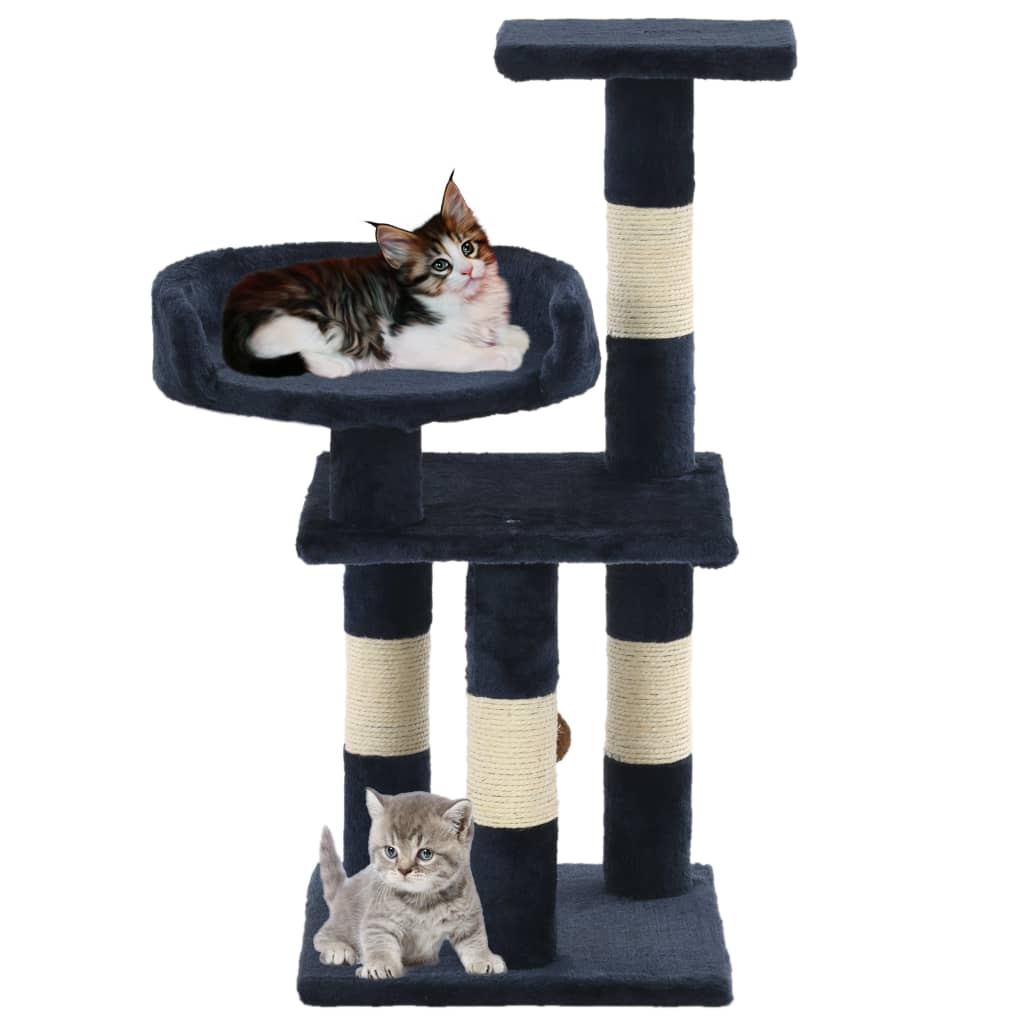 Škrabadlo pro kočky se sisalovými sloupky 65 cm modré