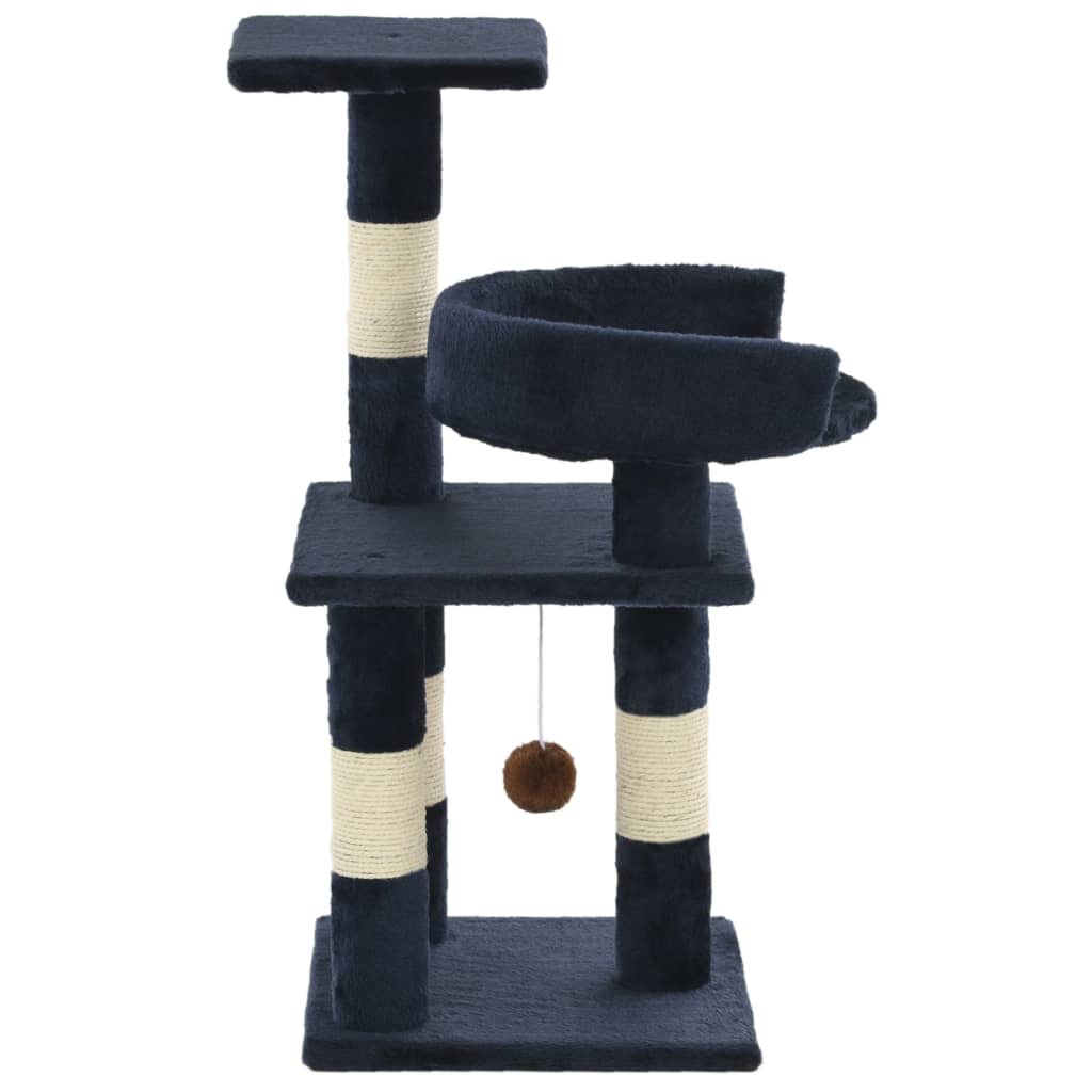 Škrabadlo pro kočky se sisalovými sloupky 65 cm modré