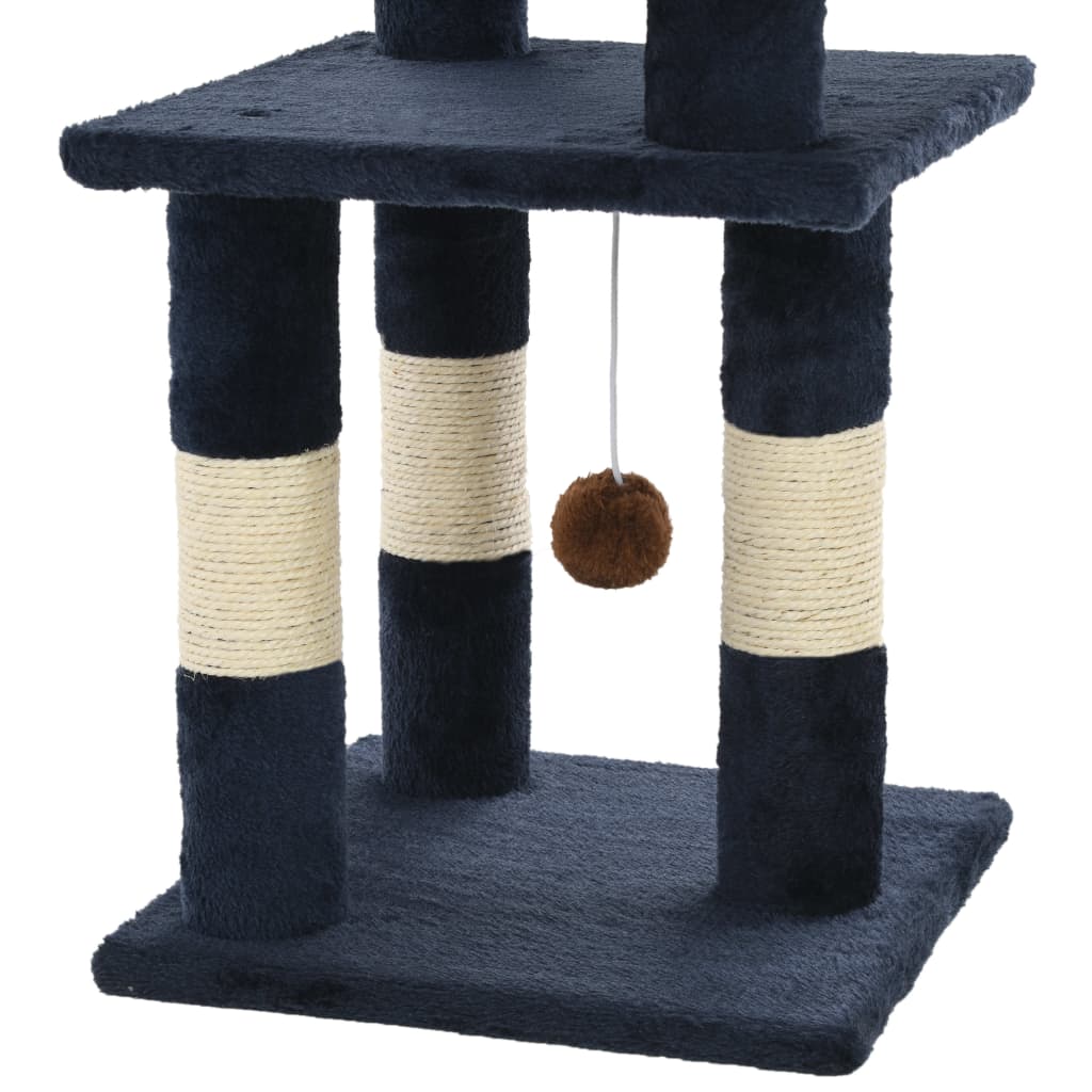 Škrabadlo pro kočky se sisalovými sloupky 65 cm modré