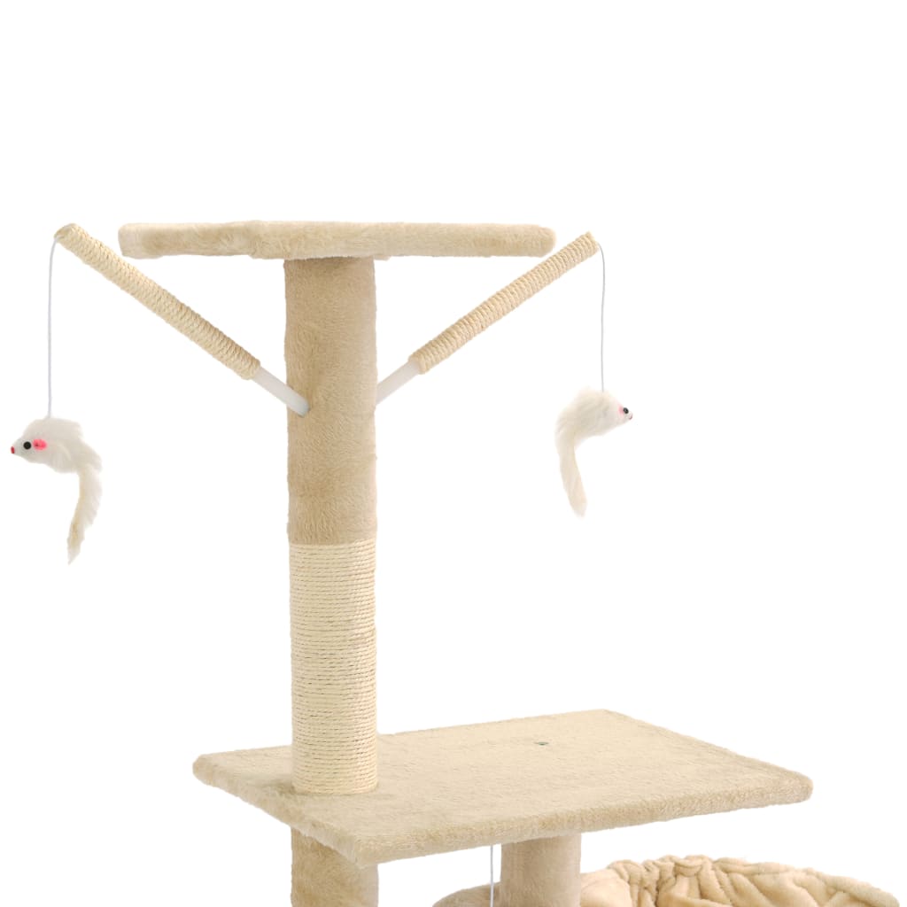 Škrabadlo pro kočky se sisalovými sloupky 230-250 cm béžové
