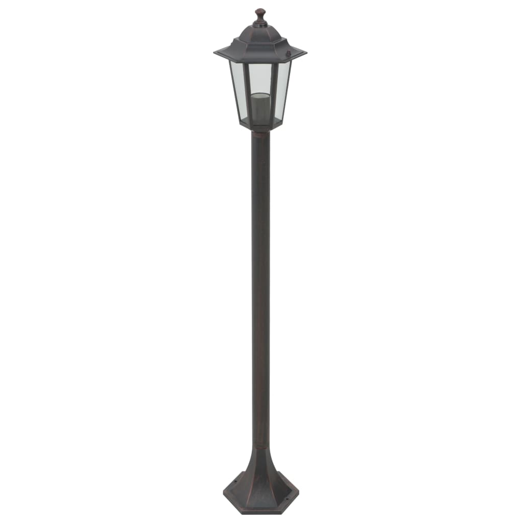 Zahradní sloupové lampy 6 ks E27 110 cm hliníkové bronzové