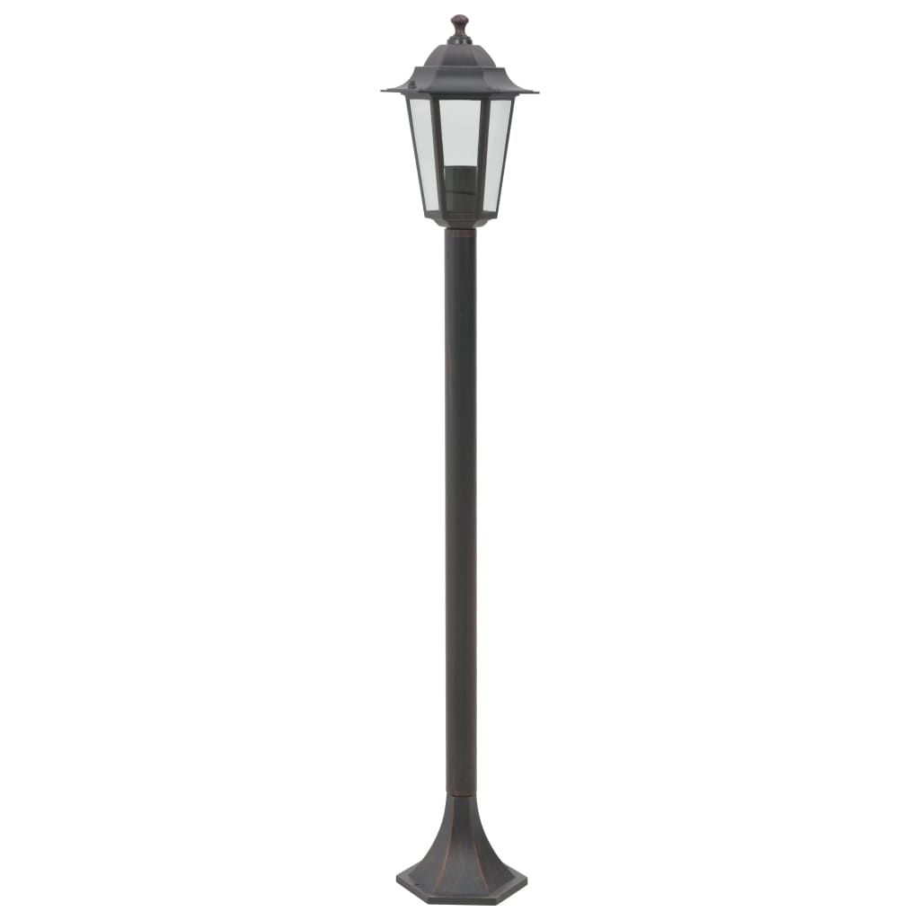 Zahradní sloupové lampy 6 ks E27 110 cm hliníkové bronzové