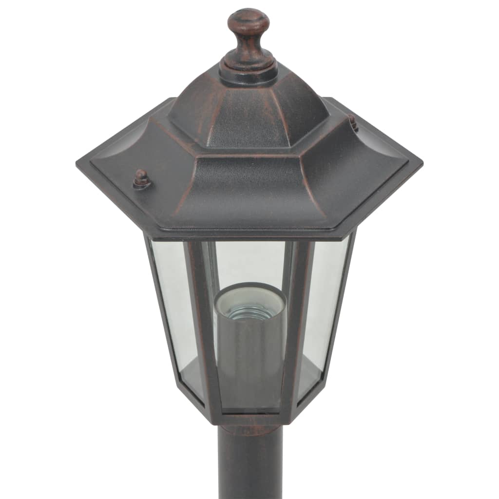 Zahradní sloupové lampy 6 ks E27 110 cm hliníkové bronzové