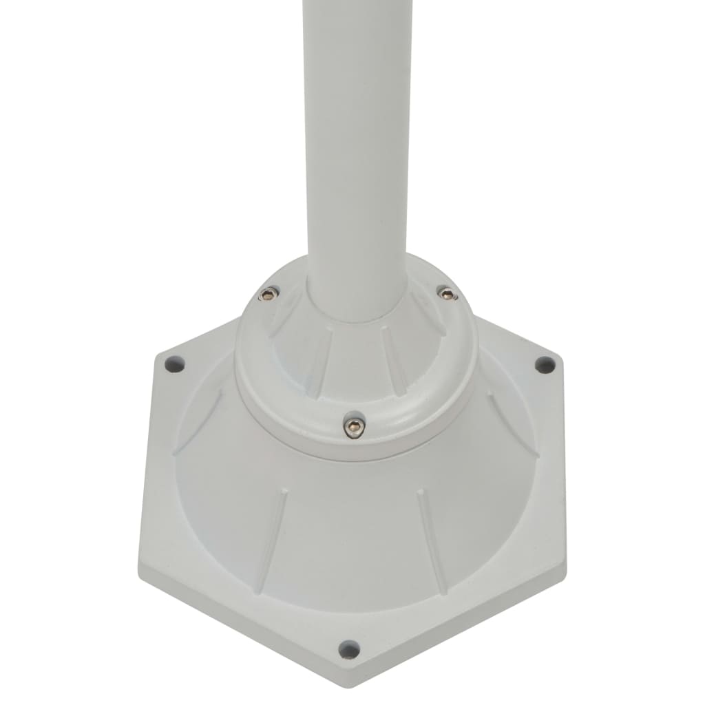 Zahradní sloupová lampa 2 ramena E27 220 cm hliník bílá