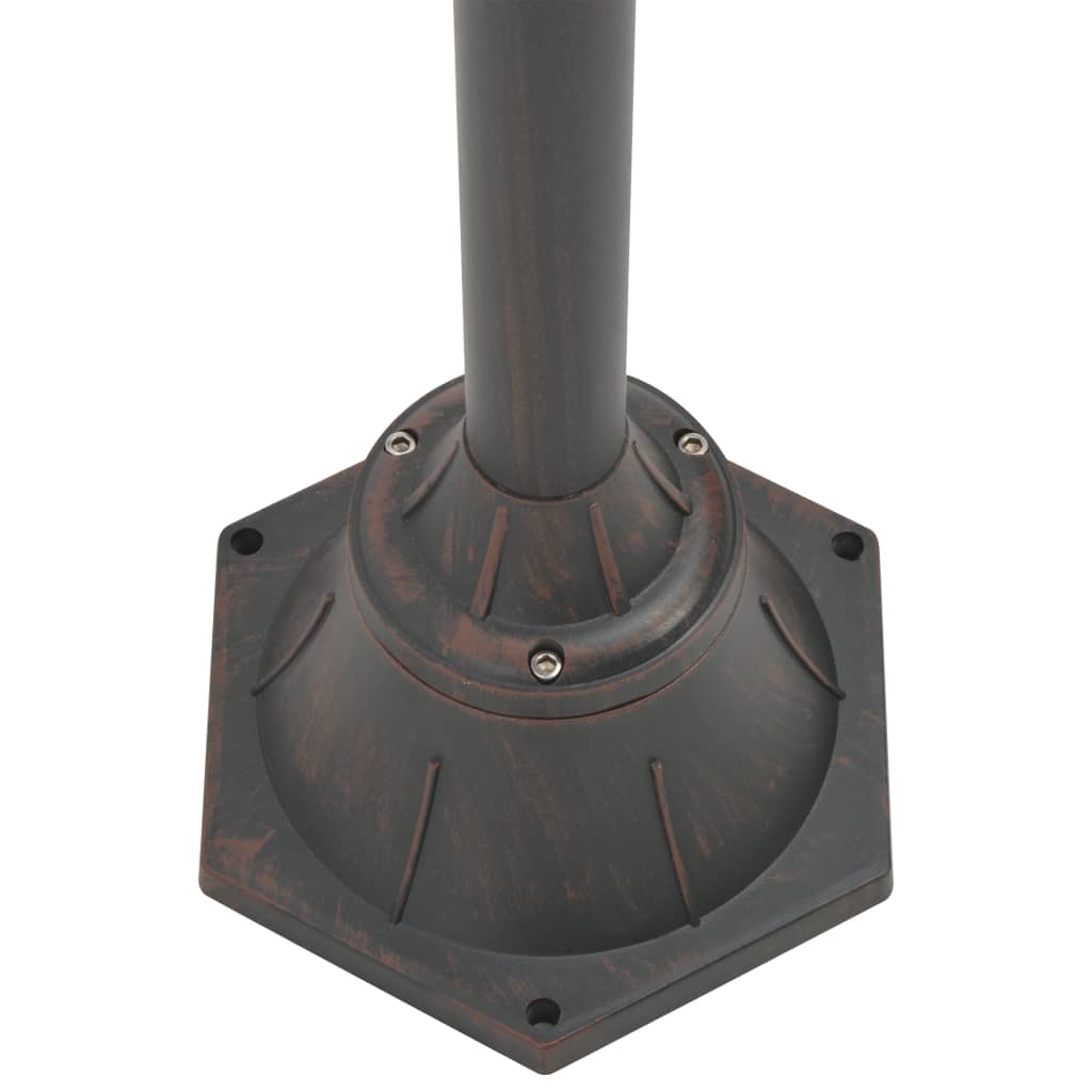 Zahradní sloupová lampa 2 ramena E27 220 cm hliník bronzová