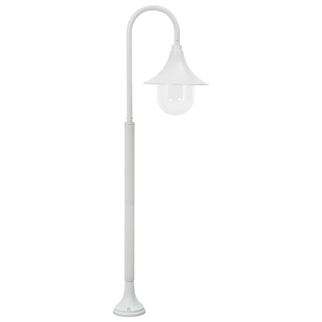 Zahradní sloupová lampa E27 120 cm hliník bílá