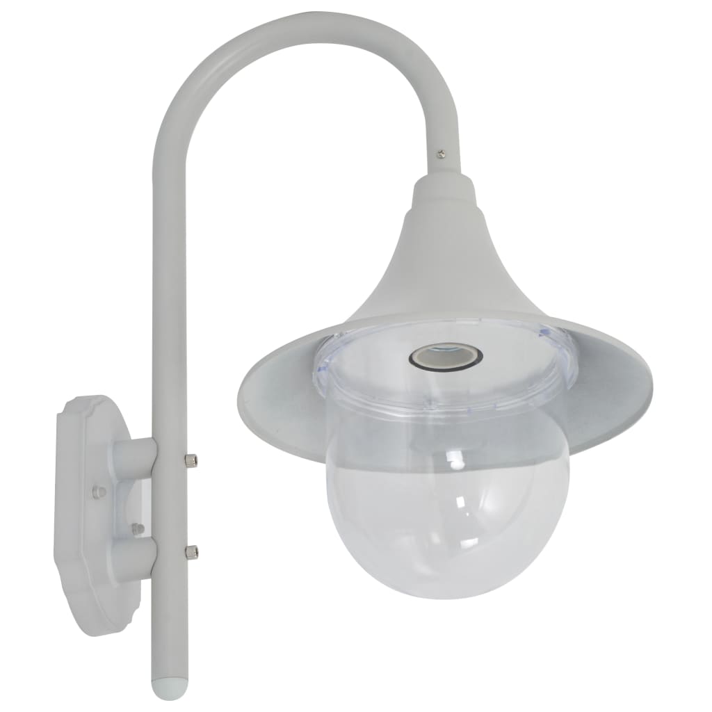Zahradní nástěnná lampa E27 42 cm hliníková bílá