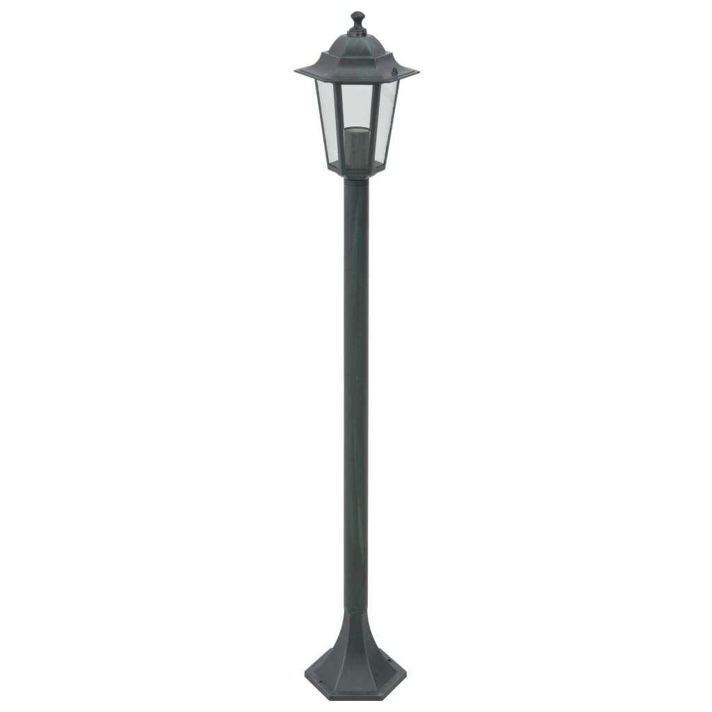 Zahradní sloupové lampy 6 ks E27 110 cm hliníkové tmavě zelené