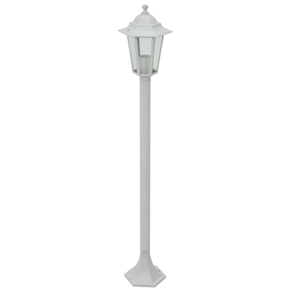 Zahradní sloupové lampy 6 ks E27 110 cm hliníkové bílé